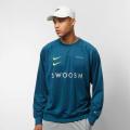 Nike Men`s Sweatshirt Swoosh Crew Blue Force/Barely Volt CJ4840-499 - Size Medium
