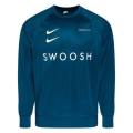 Nike Men`s Sweatshirt Swoosh Crew Blue Force/Barely Volt CJ4840-499 - Size Medium