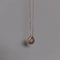 18ct Rose gold necklace with single diamond pendant