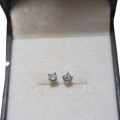 9ct White Gold 0.20ct Diamond Stud Earring - Evaluation R7590