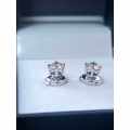 18ct White Gold Diamond 1.1CT Stud Earrings - Evaluation RR65 700