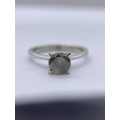 Silver Single Stone 1.0070ct Diamond Ring - Evaluation R21 500