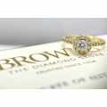 Browns 18ct Yellow Gold 0.31ct Diamond Halo Ring - Evaluation R58000