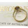 Browns 18ct Yellow Gold 0.31ct Diamond Halo Ring - Evaluation R58000