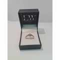 9ct White Gold Halo Black 0.31 ct and White 0.32ct Diamond Ring - Evaluation R27 500