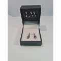 9ct White Gold Black ad White 0.55ct Diamond Pave Drop Earrings- Evaluation R21 900