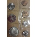 1967 UNC COIN SET OF SOUTH AFRICA WITH SILVER R1 @ LOW START R1 AUCTION