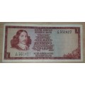 SOUTH AFRICA OLD ONE RAND NOTE T.W DE JONGH Z36 352427 @ LOW START R1 AUCTION