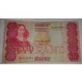 SOUTH AFRICA FIFTY RAND BANK NOTE GERHARD DE KOCK BA2213559E @ LOW START R1 AUCTION