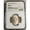 1943 SAFRICA 2S MS 63 NGC