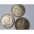 SOUTH AFRICAN 5 SHILLING COINS,1948