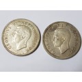 SOUTH AFRICAN 5 SHILLING COINS,1947