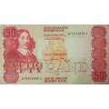 SOUTH AFRICAN 50 RAND BANKNOTE,GPC DE KOCK,AT5111837