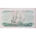 SOUTH AFRICAN FIVE POUND BANKNOTE,MH DE KOCK,232158