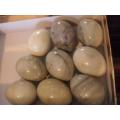 9 X LOVELY MARBLE ALABASTER EGGS