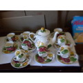 BEAUTIFUL BELLE FIORE SET OF  10 CUPS and SAUCERS (SMALL CUPS ) AND TEAPOT