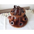 WOODEN PIPE STAND WITH 7 VARIOUS STUNNING SMOKING PIPES.......1 PIPE HALLMARK SILVER MOUNTED