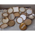 8 VARIOUS GOLD TONE AND OTHER POWDER COMPACTS