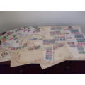 A COLLECTION OF VOORTREKKER FDCS....VARIOUS POSTAL POSTMARKS 1938/1949..PAIRS SINGLE AND BLOCKS OF 4