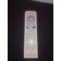 Hannes Marais S.A. Rugby Captain 1971 - bookmark