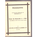Programme of the State Ceremonial Remembrance of Doctor the Honourable A.J. Stals