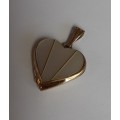 Gold Heart Locket with Mother-of-Pearl Onlay