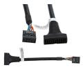 19/20 Pin USB 3.0 Female To 9 Pin USB 2.0 Male Motherboard Header Adapter Cord