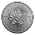 CANADIAN MAPLE LEAF 1 OUNCE COIN 2015 SILVER FINENESS .9999
