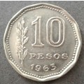 1963 ARGENTINA 10 PESOS : !!!