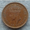 1945 MAURITIUS FIVE -5 -CENTS : LOW MINTAGE & MINTED S.A