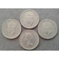 1947 : 49 ,52 & 63 RHODESIA 3 PENCE LOT