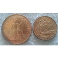 1965 & 66 G.BRIT HALF & THE ONE PENNY PAIR