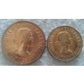 1965 & 66 G.BRIT HALF & THE ONE PENNY PAIR
