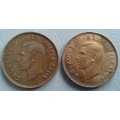 1947 SAU 1/2 PENNY PAIR : MINTAGE ONLY 257903