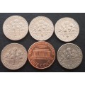 USA DIMES & ONE CENT