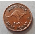 1943 AUSTRALIA HALF PENNY