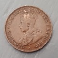 1917 AUSTRALIA ONE PENNY : CALCUTTA MINT