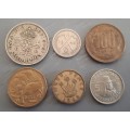 6 X WORLD COIN LOT