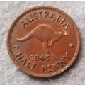 1943 Australia half penny (M)