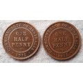 1911 & 1912 Australia one penny pair