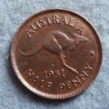 1951 Australia half penny