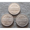 3 X Deutsche Reich 50 pfennig : high grade