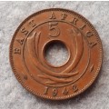 1942 East Africa 5 cent : no mint mark