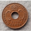 1941 East Africa 5 cent : thick flan