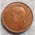 1951 Australia half penny : P.L. mint mark