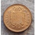 1953 Spain 1 peseta star date  * 56 : unc