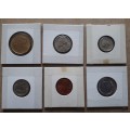 6 X UNC COINS : Different countries