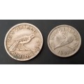 1947 New Zealand 3 & 6 pence pair