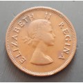 1954 UNION OF SOUTH AFRICA 1/2 PENNY : LOW MINTAGE