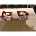 Villeroy and Boch 2 red tea light candleholders